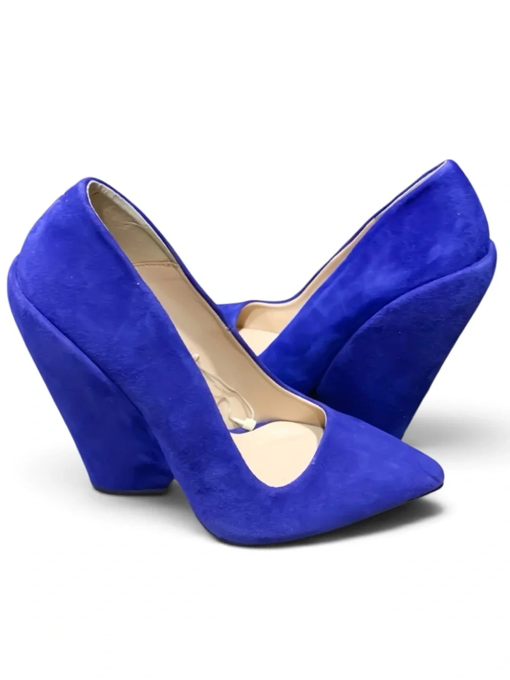 Zara Basic F/W12 Blue Suede Wedge Pumps